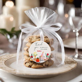 Hand Drawn Christmas Brautparty Danke Runder Aufkleber