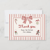Hand Drawn Christmas Bridal Shower Dankeskarte (Vorderseite)