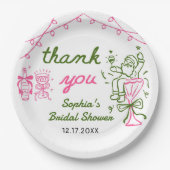 Hand Drawn Christmas Bridal Shower Pappteller (Vorderseite)