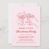 Hand Drawn Christmas Cocktail Party Invitation Einladung (Vorderseite)