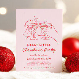 Hand Drawn Christmas Cocktail Party Invitation Einladung