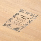 Hand-Drawn Christmas Dinner Acryleinladungen (Ablage )