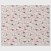 Hand Drawn Christmas Geese Wrapping Paper Roll Geschenkpapier (Flach)