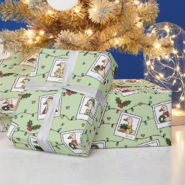 Hand Drawn Christmas Geese Wrapping Paper Roll Geschenkpapier