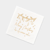 Hand Drawn Christmas Gold Servietten Mit Folie (Links)