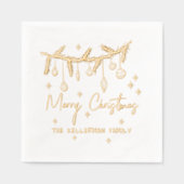 Hand Drawn Christmas Gold Servietten Mit Folie (Vorderseite)
