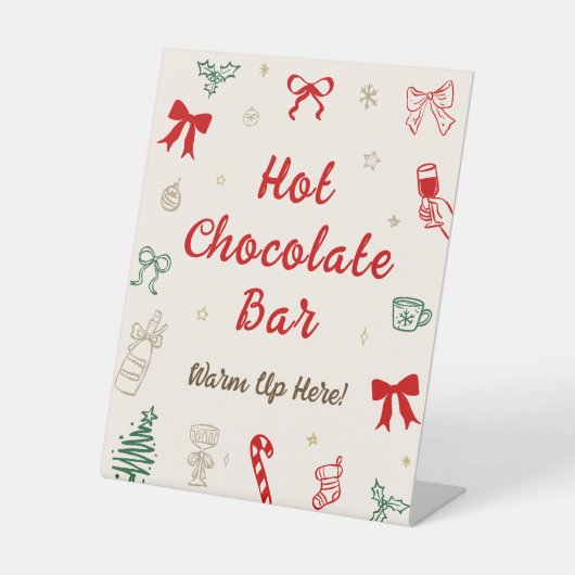 Hand Drawn Christmas Hot Chocolate Bar Sockelschild (Vorderseite)