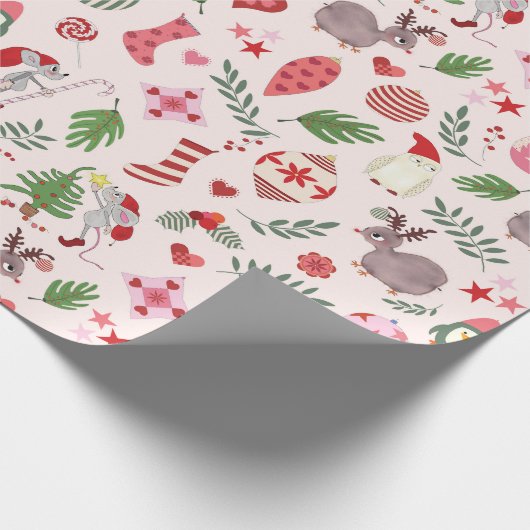 Hand-drawn Christmas Icons Wrapping Paper Geschenkpapier (Ecke)