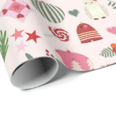 Hand-drawn Christmas Icons Wrapping Paper Geschenkpapier (Rolleneckpunkt)