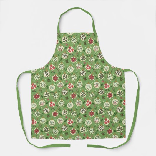 Hand Drawn Christmas Ornament Pattern Apron Schürze (Vorderseite)