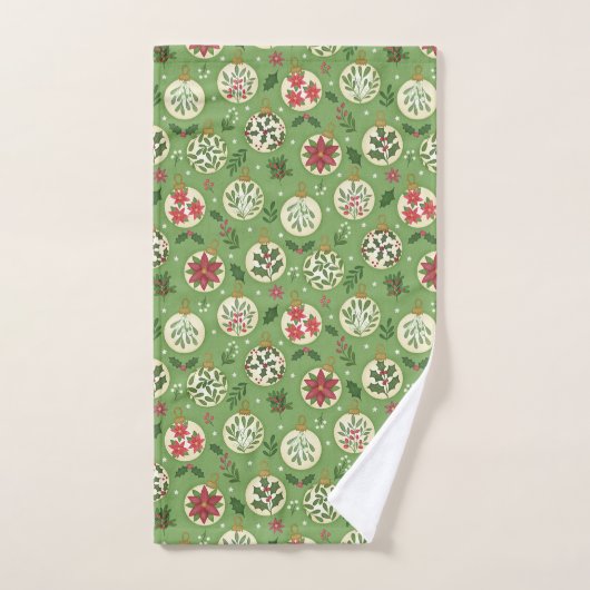 Hand Drawn Christmas Ornaments Bath Towel Set (Handtuch)