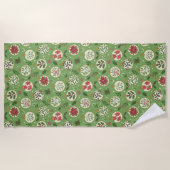 Hand Drawn Christmas Ornaments Beach Towel Strandtuch (Vorderseite)