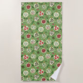 Hand Drawn Christmas Ornaments Beach Towel Strandtuch (Vorderseite)