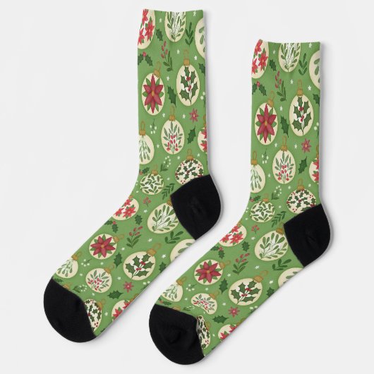 Hand Drawn Christmas Ornaments Socks Socken (Linkes Detail)