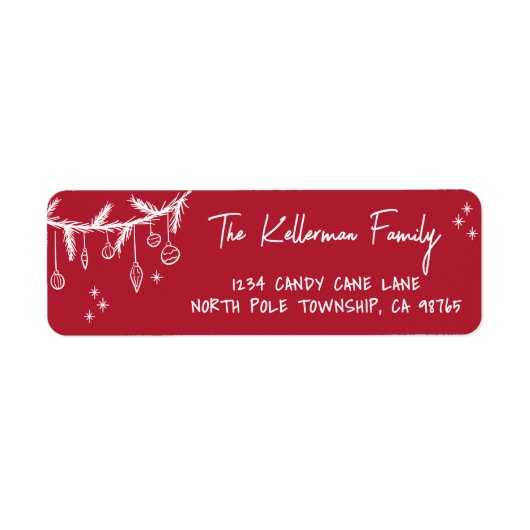 Hand Drawn Christmas Return Address (Vorne)