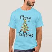 Hand Drawn Christmas Tree Festive Holiday Art T-Shirt (Vorderseite)