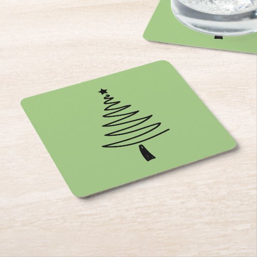 Hand Drawn christmas tree Rechteckiger Pappuntersetzer (angewinkelt)