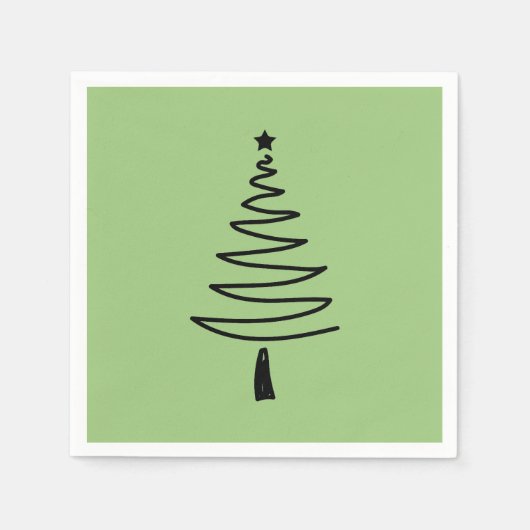 Hand Drawn christmas tree Serviette (Vorderseite)