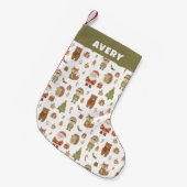Hand Drawn Christmas Woodland Christmas Stocking Kleiner Weihnachtsstrumpf (Vorderansicht (hängend))
