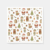Hand Drawn Christmas Woodland Napkins Serviette (Vorderseite)