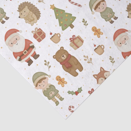 Hand Drawn Christmas Woodland Tissue Paper Seidenpapier (Ausschnitt)