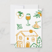 Hand Drawn Ciao Italian Pizza & Pasta Baby Shower Dankeskarte (Rückseite)