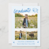 Hand Drawn Class of 2026 Blue Graduation Party Einladung (Rückseite)