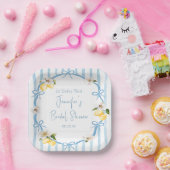 Hand Drawn Coastal Italian Lemon Bridal Shower Pappteller (Party)