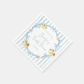 Hand Drawn Coastal Italian Lemon Bridal Shower Serviette (Ecke)
