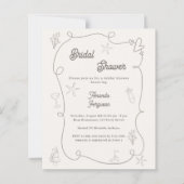 Hand drawn coastal sand Bridal Shower invitation (Vorderseite)