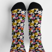 Hand-drawn Colorful Botanical Seamless Pattern Socken (Oben)