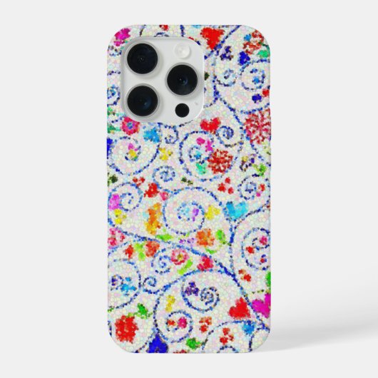 Hand Drawn Colorful Floral Swirl Pattern iPhone Hülle (Rückseite)