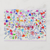 Hand Drawn Colorful Floral Swirl Pattern Postkarte (Vorderseite)