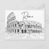 Hand drawn Colosseum Rome Italy Landmark Postkarte (Vorderseite)