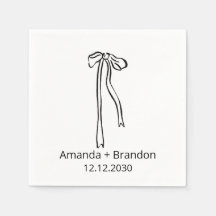 Hand Drawn Coquette Bow Wedding