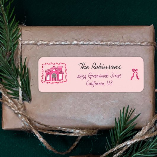 Hand Drawn coquette doodle pink christmas