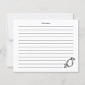 Hand Drawn Coquette Lemon Recipe Card (Rückseite)