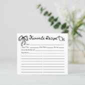 Hand Drawn Coquette Lemon Recipe Card (Stehend Vorderseite)