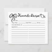 Hand Drawn Coquette Lemon Recipe Card (Vorderseite)