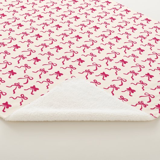 Hand-Drawn Coquette Red Bows Ribbon Valentine Sherpadecke (3/4)
