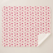 Hand-Drawn Coquette Red Bows Ribbon Valentine Sherpadecke (Vorderseite (Horizontal))