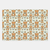 Hand-Drawn Coquette Teddy Bears Seamless Pattern Geschenkpapier Set (Vorderseite)