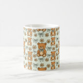 Hand-Drawn Coquette Teddy Bears Seamless Pattern Kaffeetasse (Mittel)