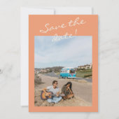 Hand Drawn Coral Romantic Whimsical Photo Wedding Save The Date (Vorderseite)