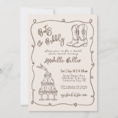 Hand Drawn Country Bridal Shower Einladung (Vorderseite)