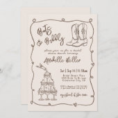 Hand Drawn Country Bridal Shower Einladung (Vorne/Hinten)