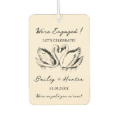 hand drawn Couple Swan Whimsical Wedding Autolufterfrischer (Vorderseite)