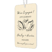 hand drawn Couple Swan Whimsical Wedding Autolufterfrischer (Links)