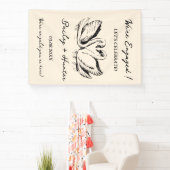 hand drawn Couple Swan Whimsical Wedding Banner (InSitu)