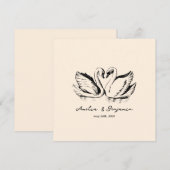 hand drawn Couple Swan Whimsical Wedding Einladung (Vorne/Hinten)